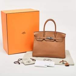 Hermes Gold Togo Leather Palladium Finish Birkin 30 Bag