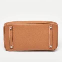 Hermes Gold Togo Leather Palladium Finish Birkin 30 Bag