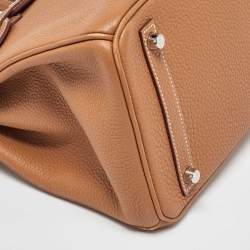 Hermes Gold Togo Leather Palladium Finish Birkin 30 Bag
