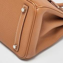 Hermes Gold Togo Leather Palladium Finish Birkin 30 Bag