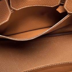 Hermes Gold Togo Leather Palladium Finish Birkin 30 Bag