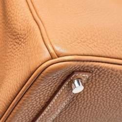 Hermes Gold Togo Leather Palladium Finish Birkin 30 Bag