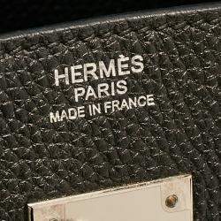 Hermès  Black Togo Leather Palladium Finish Birkin 30 Bag