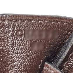 Pre Owned Hermes Chocolat Togo Leather Gold Finish Birkin 25 Bag