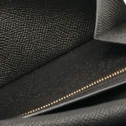 Hermes Black Epsom Leather Gold Finish Bearn Wallet