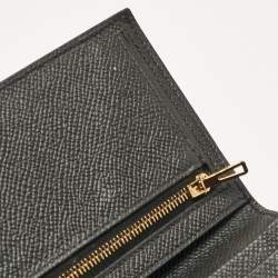 Hermes Black Epsom Leather Gold Finish Bearn Wallet