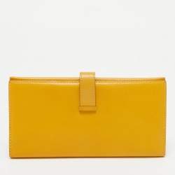 Hermes Jaune Epsom Leather Bearn Gusset Wallet