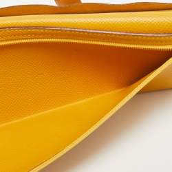 Hermes Jaune Epsom Leather Bearn Gusset Wallet