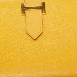 Hermes Jaune Epsom Leather Bearn Gusset Wallet