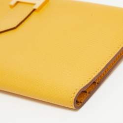 Hermes Jaune Epsom Leather Bearn Gusset Wallet