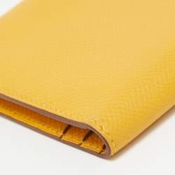 Hermes Jaune Epsom Leather Bearn Gusset Wallet