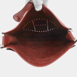 Hermes Taurillon Rouge H Evelyn 3 PM Shoulder Bag