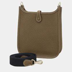 Hermes Taurillon Clemence Etoupe Indigo Evelyn TPM Amazon Shoulder Bag