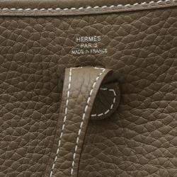 Hermes Taurillon Clemence Etoupe Indigo Evelyn TPM Amazon Shoulder Bag