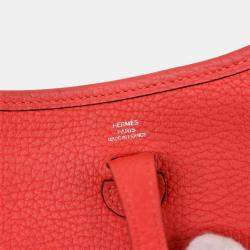 Hermes leather Taurillon Clemence Rouge Kutomato red Evelyn TPM shoulder bag