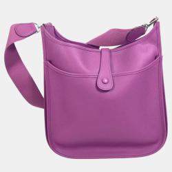 Hermes cyclamen purple H logo punching Crossbody bag