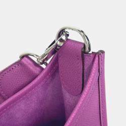 Hermes cyclamen purple H logo punching Crossbody bag