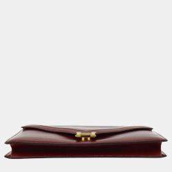 Hermes Box Calf Rouge Ash Bordeaux Liddy Clutch Vintage Shoulder Bag