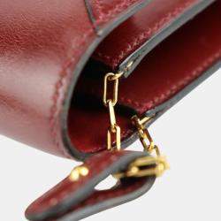 Hermes Box Calf Rouge Ash Bordeaux Liddy Clutch Vintage Shoulder Bag