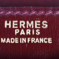 Hermes Box Calf Rouge Ash Bordeaux Liddy Clutch Vintage Shoulder Bag