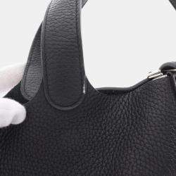 Hermes Black Taurillon Clemence Picotin Lock MM Handbag