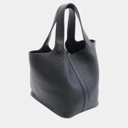 Hermes Black Taurillon Clemence Picotin Lock PM Handbag