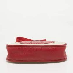 Pre Owned Hermes Red Canvas and Leather Evelyne I GM Bag