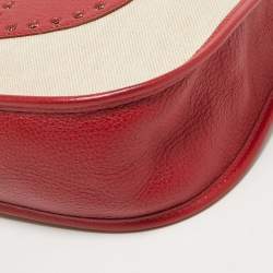 Pre Owned Hermes Red Canvas and Leather Evelyne I GM Bag