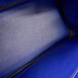 Pre Owned Hermes Blue Electric Togo Leather Birkin Size 25