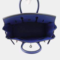 Pre Owned Hermes Blue Electric Togo Leather Birkin Size 25