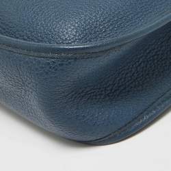 Hermes Bleu Tempete Togo Leather Evelyne I GM Bag