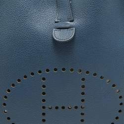 Hermes Bleu Tempete Togo Leather Evelyne I GM Bag