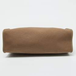 Pre Owned Hermes Etoupe Grey/Cafe Canvas and Leather Herbag Zip 31 Bag