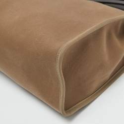 Pre Owned Hermes Etoupe Grey/Cafe Canvas and Leather Herbag Zip 31 Bag