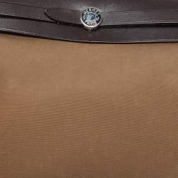 Pre Owned Hermes Etoupe Grey/Cafe Canvas and Leather Herbag Zip 31 Bag