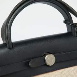 Pre Owned Hermès Beige/Black Toile and Vache Hunter 2in1 Herbag Zip 31 Bag