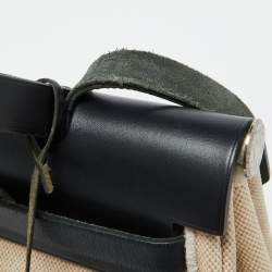 Pre Owned Hermès Beige/Black Toile and Vache Hunter 2in1 Herbag Zip 31 Bag