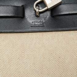 Pre Owned Hermès Beige/Black Toile and Vache Hunter 2in1 Herbag Zip 31 Bag