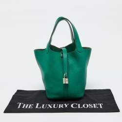 Hermes Menthe Clemence Leather Picotin Lock 18 Bag