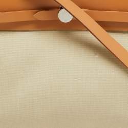 Pre Owned Hermes Beton/Natural Vache Hunter and Toile Militaire Herbag Zip 31 Bag
