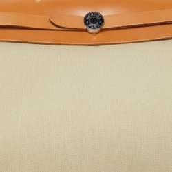 Pre Owned Hermes Beton/Natural Vache Hunter and Toile Militaire Herbag Zip 31 Bag