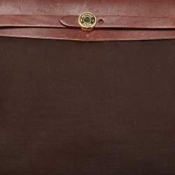 Hermès Cafe/Terre Canvas and Leather 2in1 Herbag Zip 31 Bag