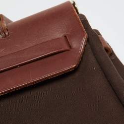 Hermès Cafe/Terre Canvas and Leather 2in1 Herbag Zip 31 Bag