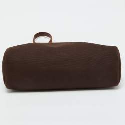 Hermès Cafe/Terre Canvas and Leather 2in1 Herbag Zip 31 Bag