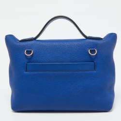 Hermes Blue Royal/Tabac Camel/Fauve Evercolor and Swift Leather Gold Finish 24/24 29 Bag