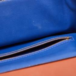Hermes Blue Royal/Tabac Camel/Fauve Evercolor and Swift Leather Gold Finish 24/24 29 Bag