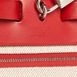 Pre Owned Hermès Rogue Piment/Ecru Canvas and Vache Hunter Herbag Zip 31 Bag