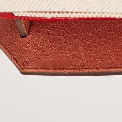 Pre Owned Hermès Rogue Piment/Ecru Canvas and Vache Hunter Herbag Zip 31 Bag