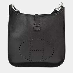 Pre Owned Hermes Black Epsom Evelyne 2 29 Shoulder Bag