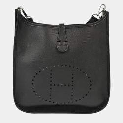 Pre Owned Hermes Black Epsom Evelyne 2 29 Shoulder Bag